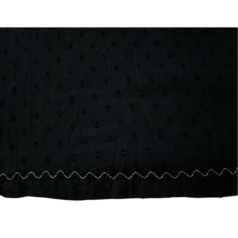 MAX STUDIO top, size Large, dark blue with embroidery.  Full sleeves, 3 buttons - Picture 7 of 8